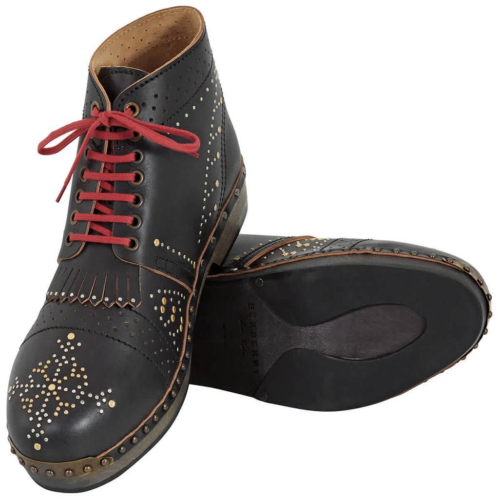 商品Burberry|Burberry Riveted Leather Clog Boots In Black, Brand Size 40,价格¥2480,第4张图片详细描述