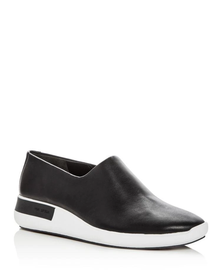 商品Via Spiga|Women's Malena Leather Round Toe Slip-On Sneakers ,价格¥620,第1张图片