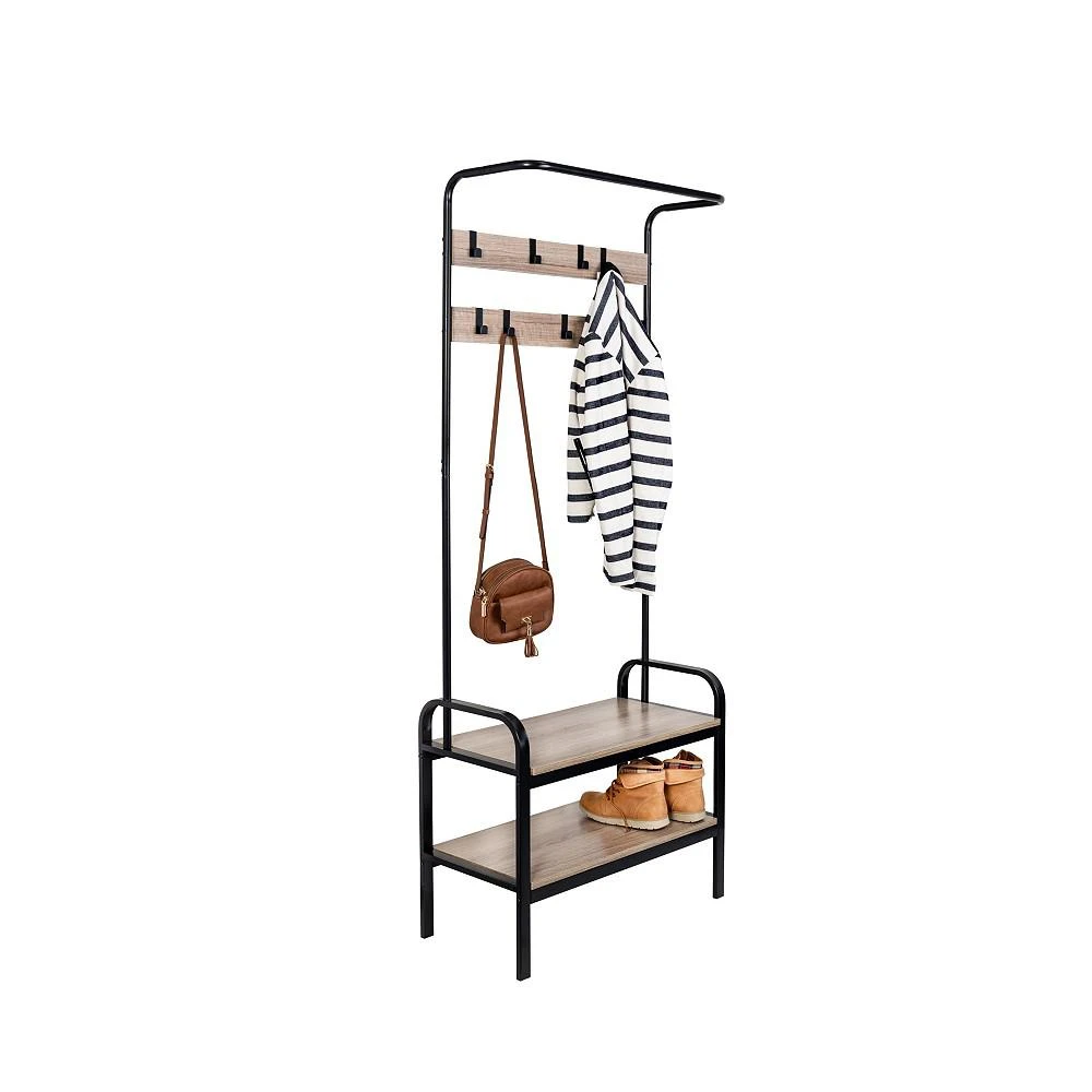商品Honey Can Do|Entryway Organizer with Hooks and Shoe Storage,价格¥1206,第4张图片详细描述