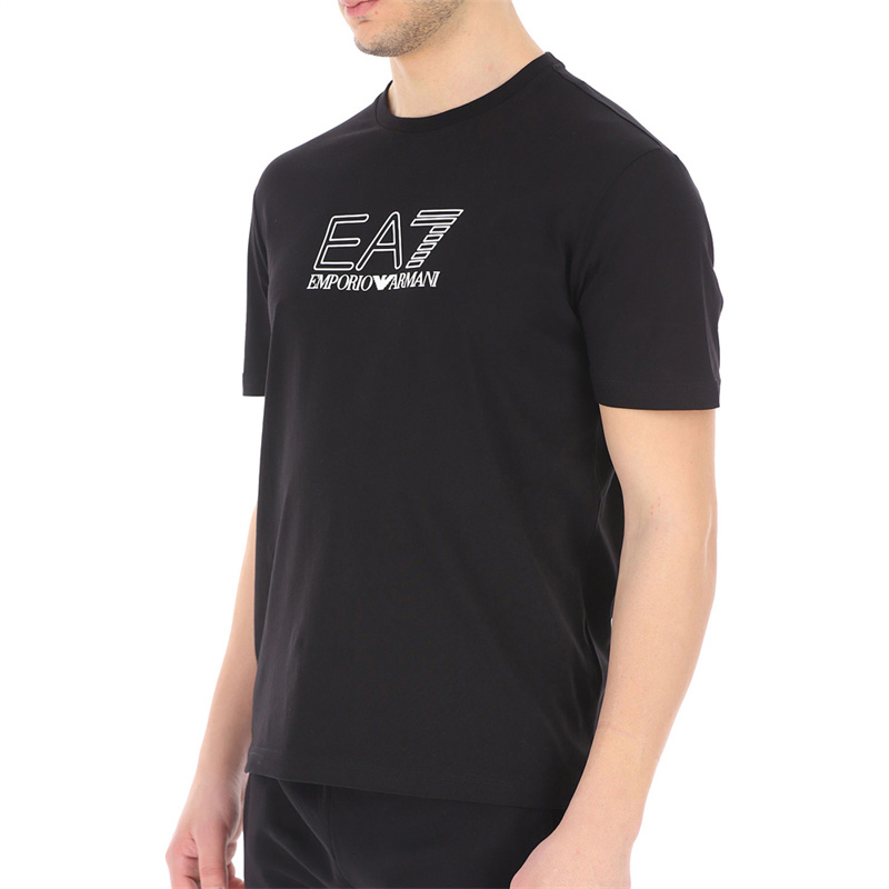 EMPORIO ARMANI 男士黑色棉质短袖T恤 3LPT81-PJM9Z-1200商品第4张图片规格展示
