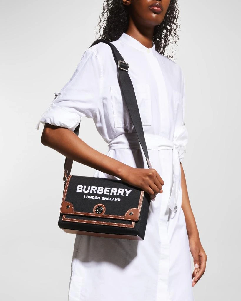 商品Burberry|Note Logo Flap Canvas Crossbody Bag,价格¥11198,第4张图片详细描述