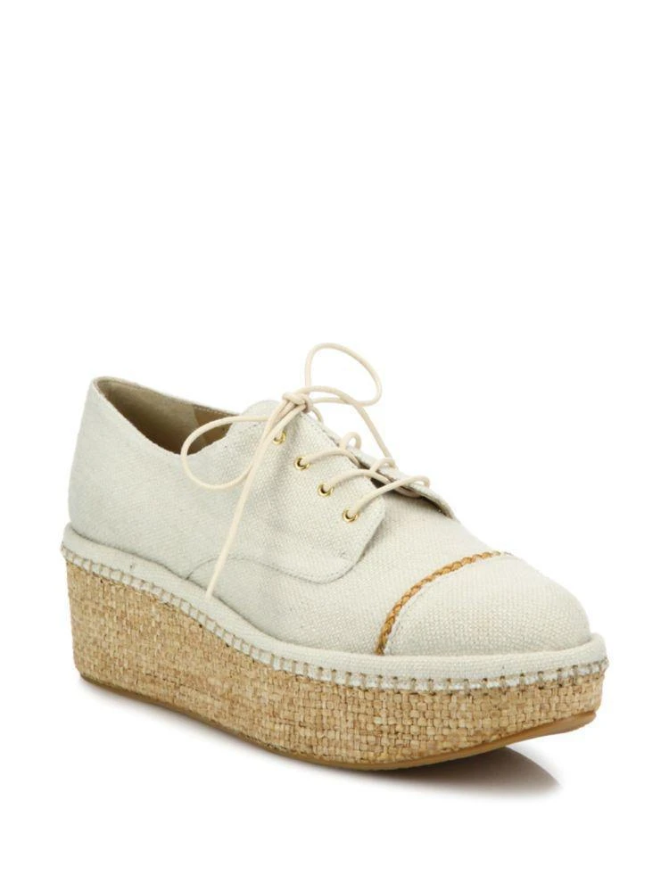 商品Stuart Weitzman|Mantra Linen Platform Creepers,价格¥947,第1张图片