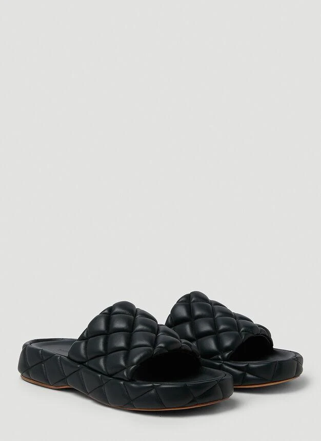 商品Bottega Veneta|Padded Platform Slides in Dark Green,价格¥9965,第2张图片详细描述