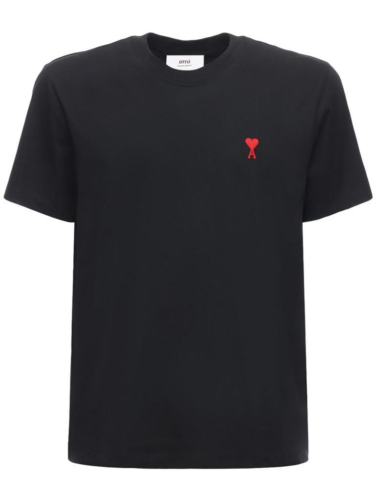 商品AMI|Embroidered Logo Cotton Jersey T-shirt,价格¥988,第1张图片