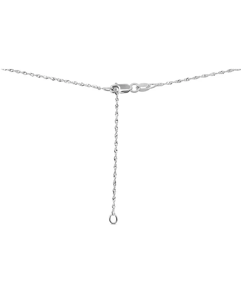 商品Macy's|Sapphire (7/8 ct. t.w.) & Diamond (1/20 ct. t.w.) Oval Halo Pendant Necklace in 14k White Gold, 16" + 2" extender,价格¥3072,第3张图片详细描述