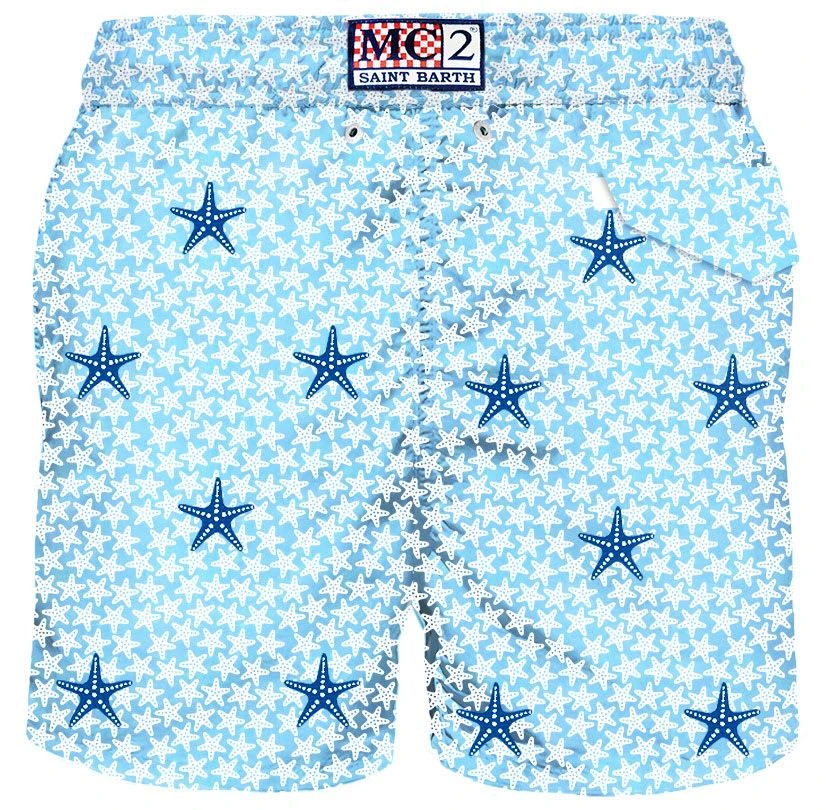 商品Mc2 Saint Barth|Man Light Fabric Swim Shorts With Stars Embroidery,价格¥1405,第2张图片详细描述