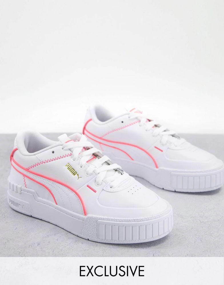 商品Puma|Puma Cali Sport trainers in white with neon pink piping - exclusive to asos,价格¥560,第1张图片