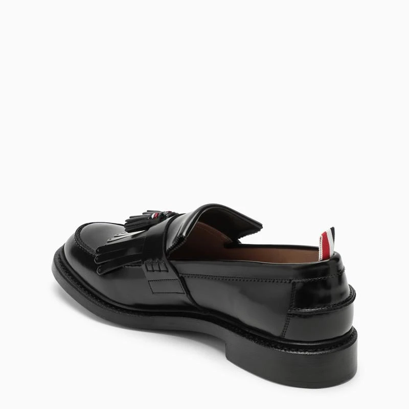商品Thom Browne|Black leather moccasin with tassels,价格¥4488,第4张图片详细描述