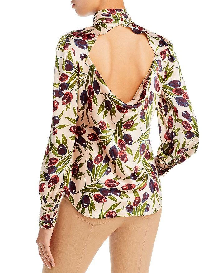 商品Cinq à Sept|Jem Tulip Print Cutout Back Silk Top,价格¥2988,第3张图片详细描述