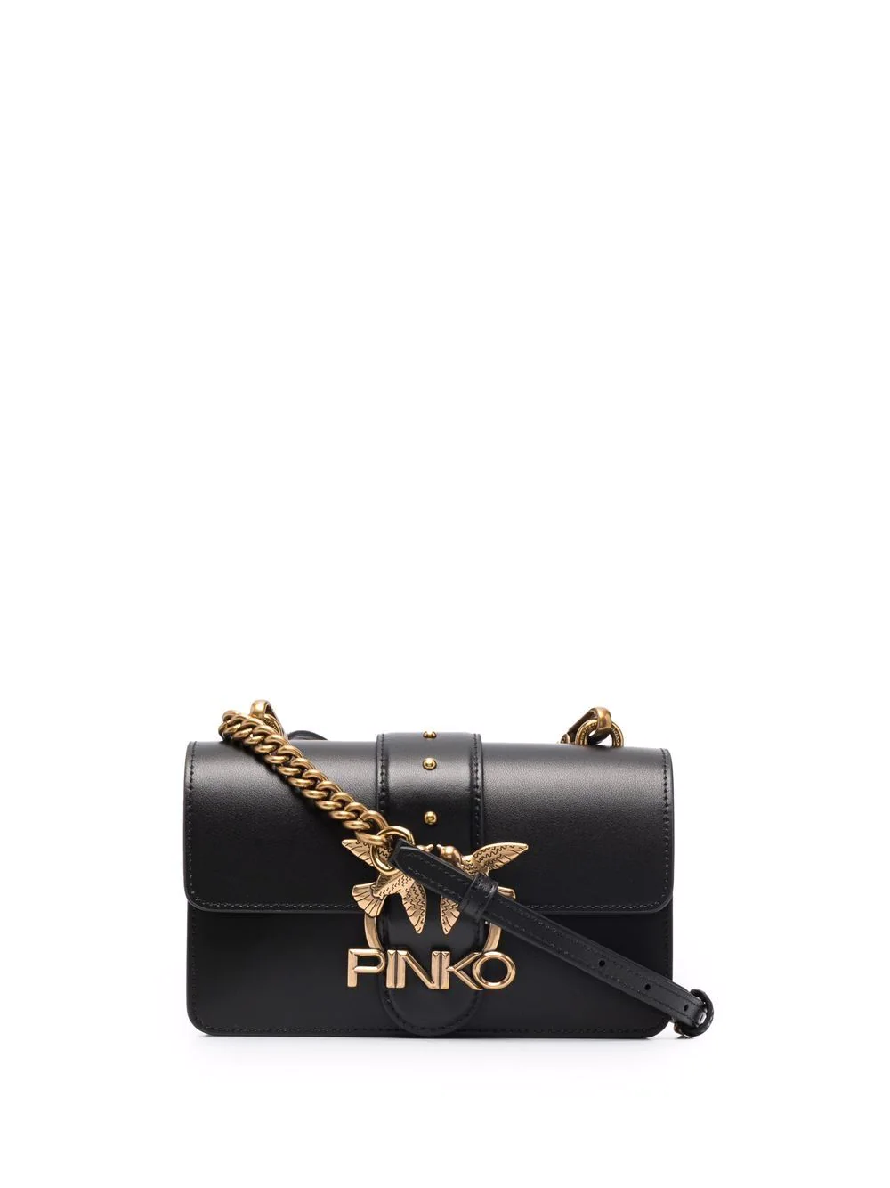 PINKO 女士黑色皮革单肩斜挎包 1P22AF-Y6XTZ99商品第1张图片规格展示