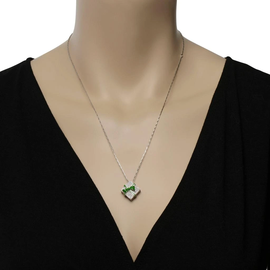 商品Roberto Coin|Roberto Coin 18K White Gold and EnÂmel Diamond 0.95ct. tw. Pendant Necklace 3420231AW20X,价格¥26950,第2张图片详细描述