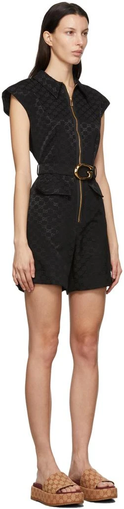 商品Gucci|Black GG Faille Jumpsuit,价格¥28323,第2张图片详细描述