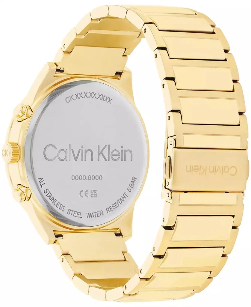 商品Calvin Klein|Men's Gold-Tone Stainless Steel Bracelet Watch 44mm,价格¥905,第3张图片详细描述