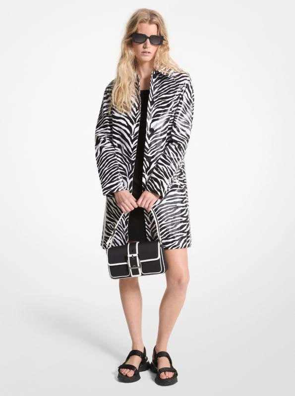 商品Michael Kors|Zebra Print Cotton Twill Balmacaan,价格¥528,第1张图片