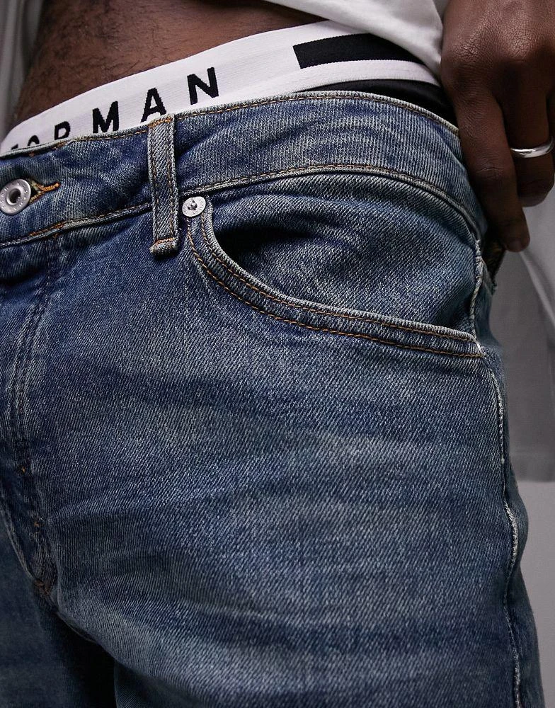 商品Topman|Topman stretch slim jeans in mid wash,价格¥190,第3张图片详细描述