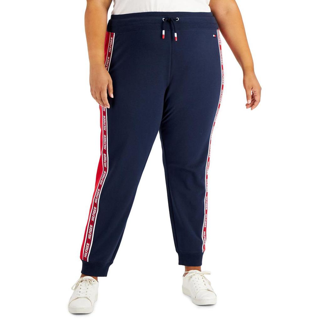 Tommy Hilfiger Sport Womens Plus Logo Side Stripe Jogger Pants商品第2张图片规格展示