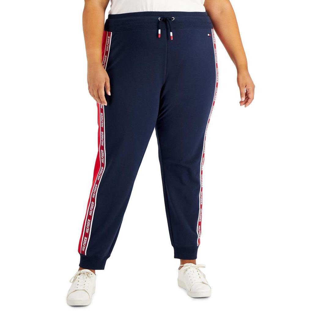 商品Tommy Hilfiger|Tommy Hilfiger Sport Womens Plus Logo Side Stripe Jogger Pants,价格¥151-¥187,第4张图片详细描述