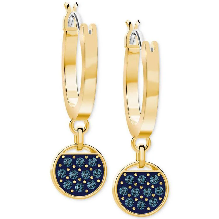 商品Swarovski|Two-Tone Crystal Hoop & Disc Drop Earrings,价格¥437,第1张图片