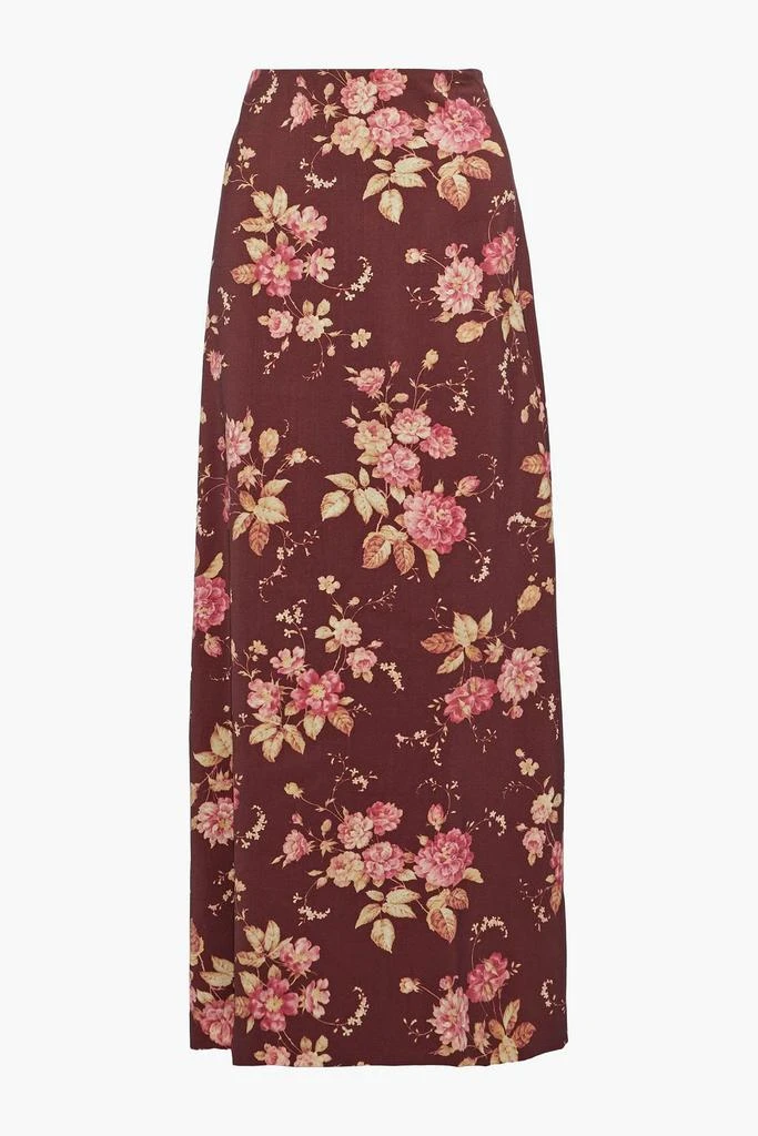 商品Zimmermann|Unbridled Contour floral-print wool-blend twill maxi skirt,价格¥1575,第1张图片