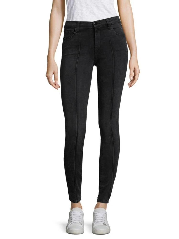 商品J Brand|Mid-Rise Pintuck Skinny Pants,价格¥677,第1张图片