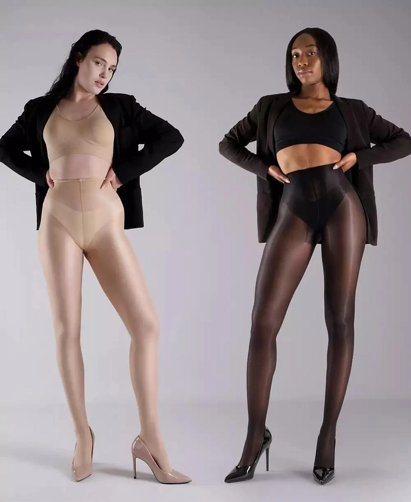 商品LECHERY|Women's Lustrous Silky Shiny 20 Denier Sheer High-Waist Pantyhose Tights,价格¥223,第5张图片详细描述