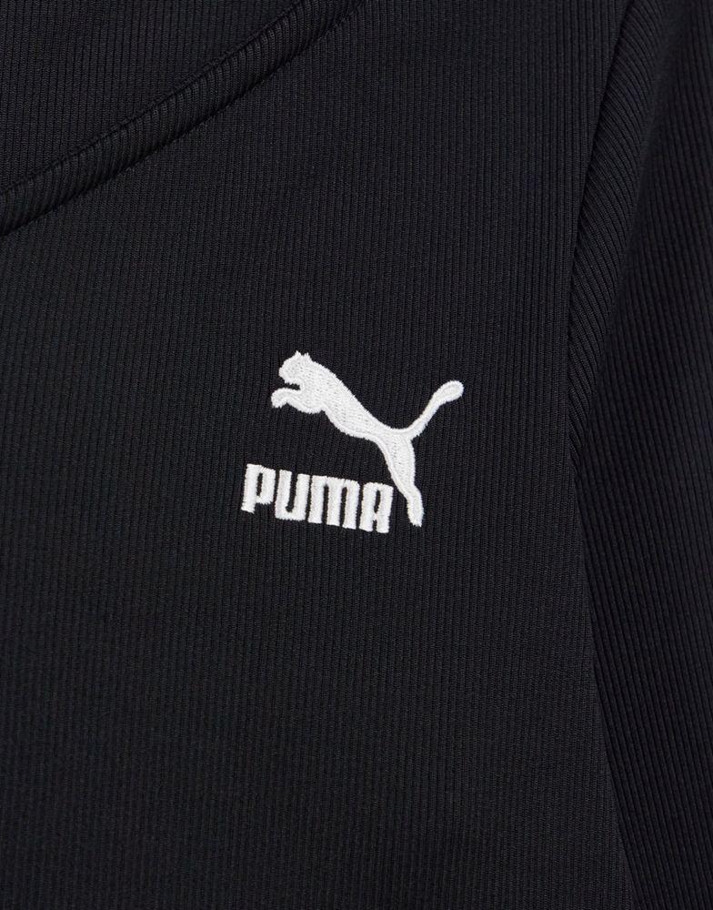 Puma Classic Long Sleeve Cropped top in black商品第3张图片规格展示