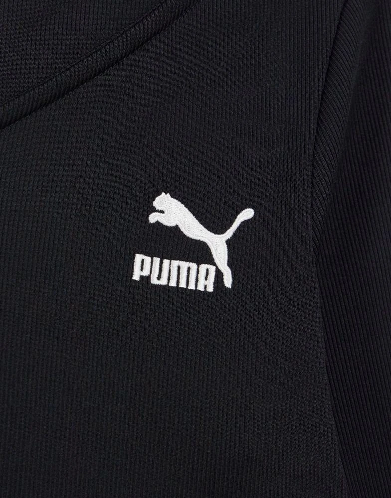 商品Puma|Puma Classic Long Sleeve Cropped top in black,价格¥122,第3张图片详细描述