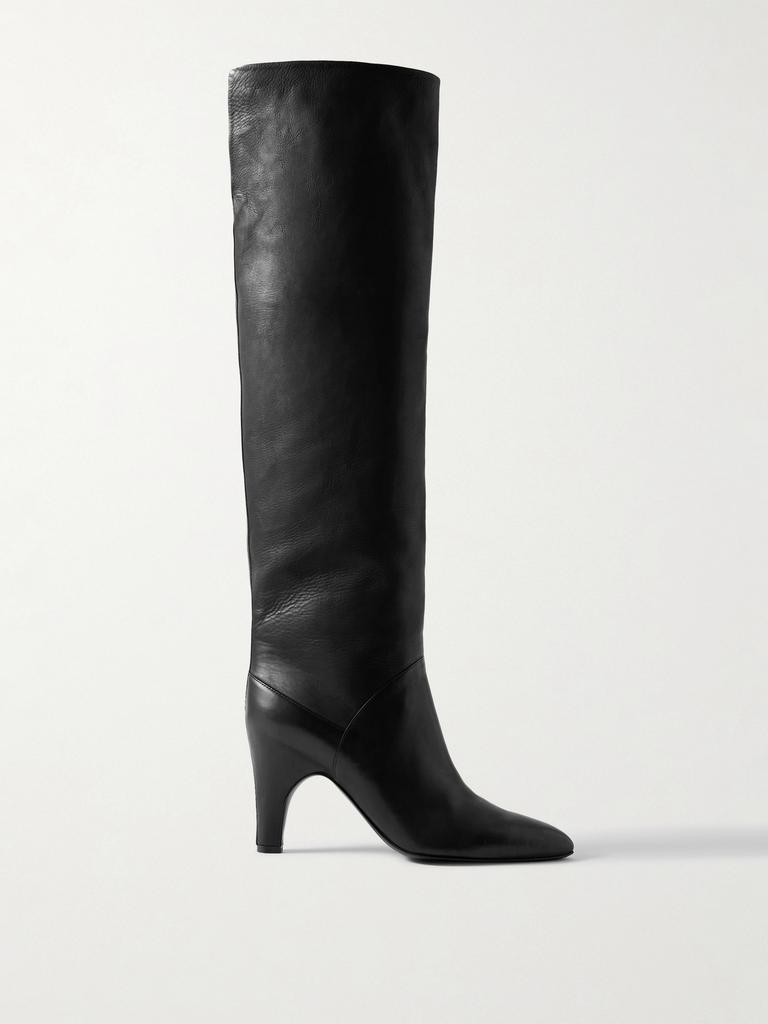 【関税込み】Gabriela Hearst ブラック＆ホワイト Hobbes ブーツ Hobbes leather Chelsea boots in black - Gabriela Hearst