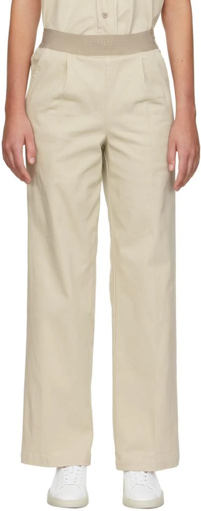 商品Essentials|Beige Twill Relaxed Lounge Pants,价格¥801,第1张图片