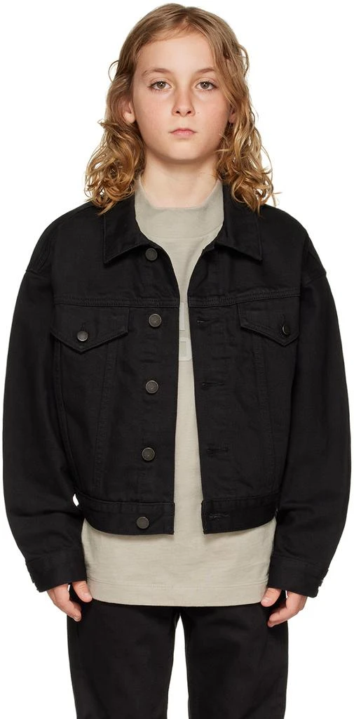 商品Essentials|Kids Black Button Denim Jacket,价格¥553,第1张图片