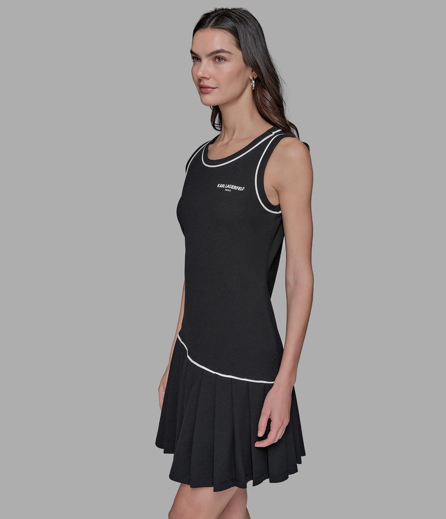 Women's Pleated Tennis Dress | Black | Karl Lagerfeld Paris