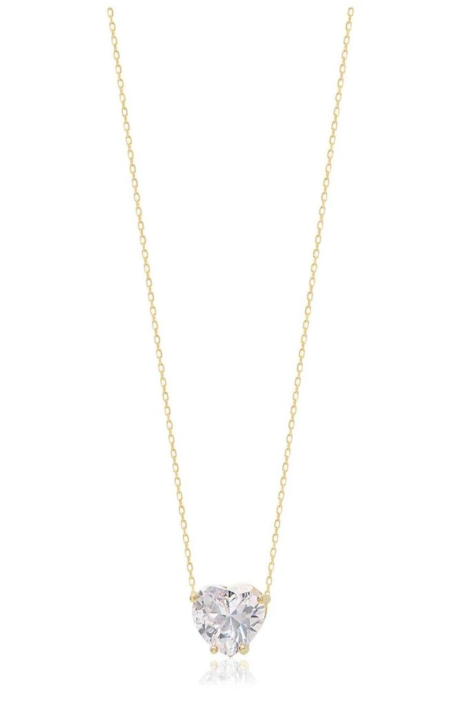 商品Gabi Rielle|14K Yellow Gold Vermeil Heart-Cut CZ Solitaire Pendant Necklace,价格¥343,第1张图片