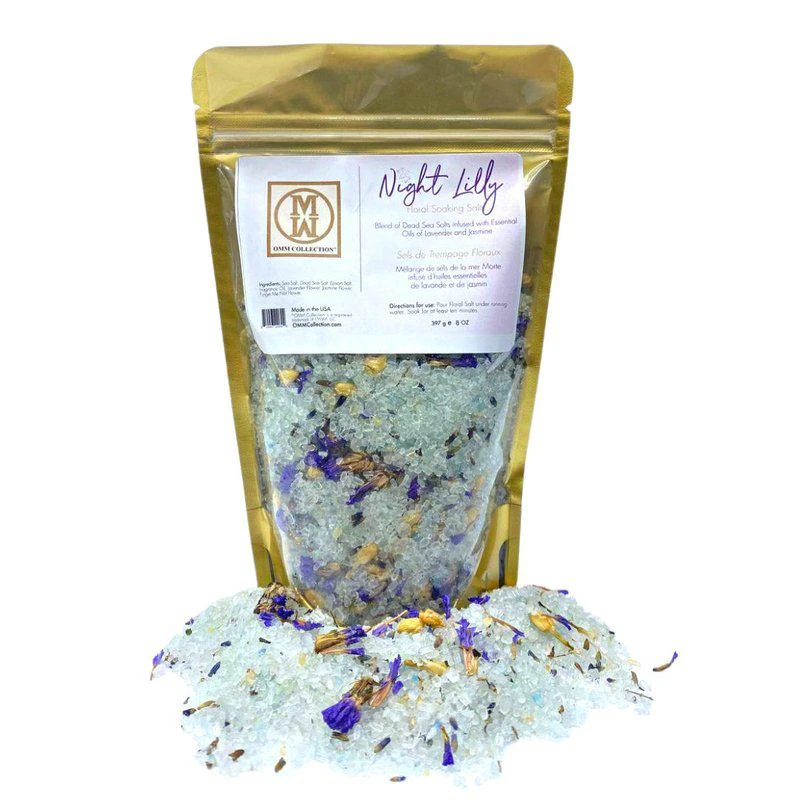 商品OMM Collection|Floral Soaking Bath Salts Night Lily Bag 14 oz,价格¥257,第2张图片详细描述