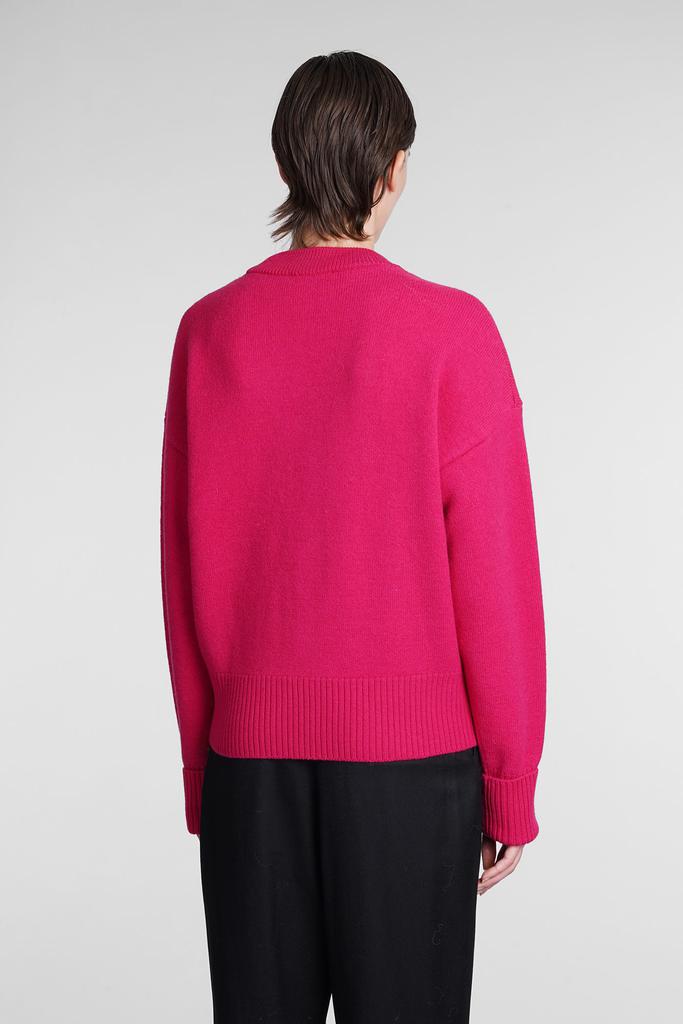 Ami Alexandre Mattiussi Cardigan In Fuxia Wool商品第3张图片规格展示