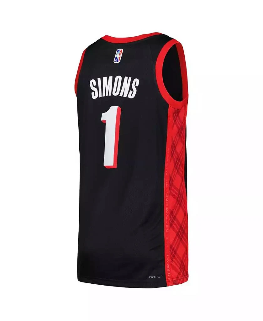 商品NIKE|Men's Anfernee Simons Black Portland Trail Blazers Swingman Player Jersey - City Edition,价格¥836,第2张图片详细描述