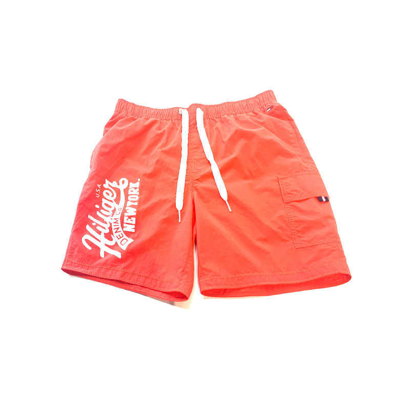 汤米希尔费格男士短裤沙滩裤夏季运动纯棉透气五分裤宽松纯色商品第1张图片规格展示