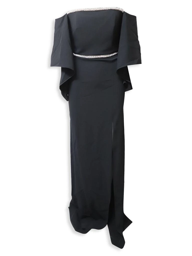 商品[二手商品] ROLAND MOURET|Roland Mouret Off-The-Shoulder Embellished Crepe Gown In Black Viscose,价格¥3005,第1张图片