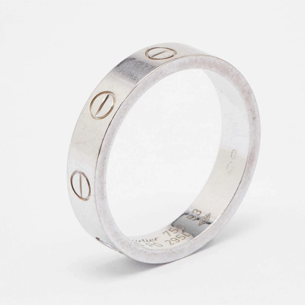 商品[二手商品] Cartier|Cartier Love 1 Diamond 18K White Gold Narrow Wedding Band Ring Size 53,价格¥6860,第1张图片