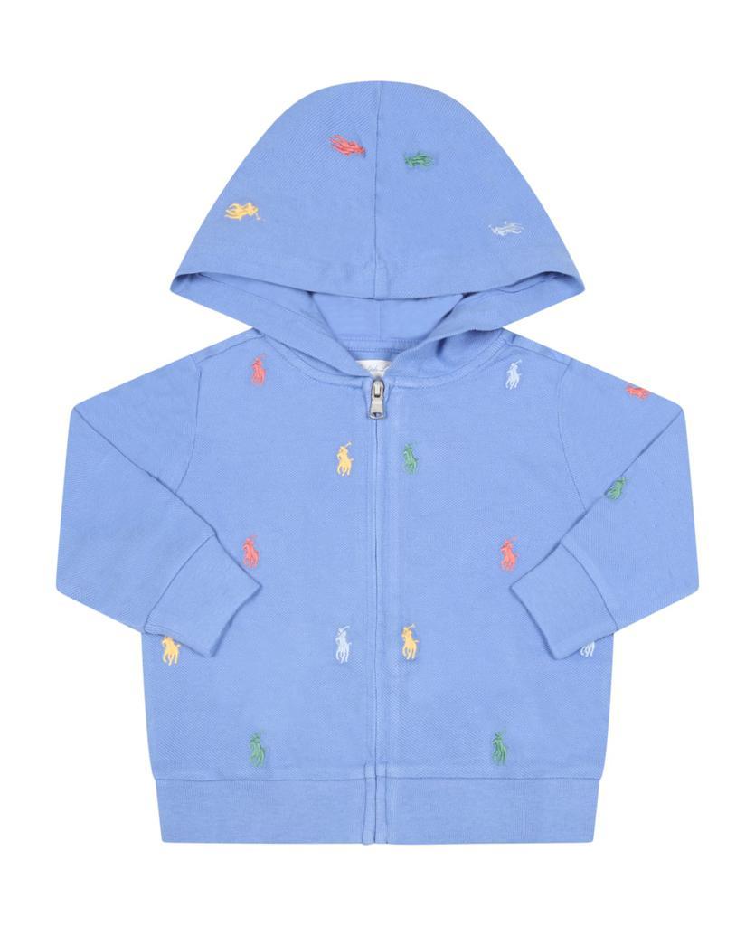商品Ralph Lauren|Light Blue Tracksuit For Baby Kids With Pony Logo,价格¥992,第4张图片详细描述
