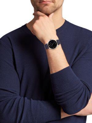 商品Emporio Armani|Stainless Steel & Leather Strap Watch,价格¥775,第4张图片详细描述
