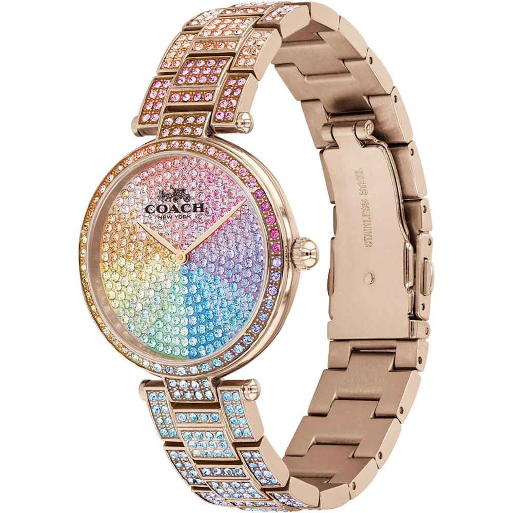 商品Coach|Women's Park Rainbow Pavé Bracelet Watch 34mm,价格¥4453,第2张图片详细描述