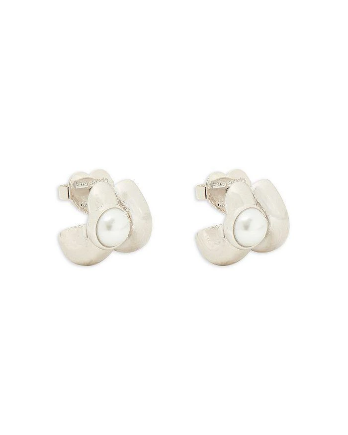 商品Kate Spade|Keep Sparkling Imitation Pearl Double Huggie Hoop Earrings,价格¥573,第4张图片详细描述
