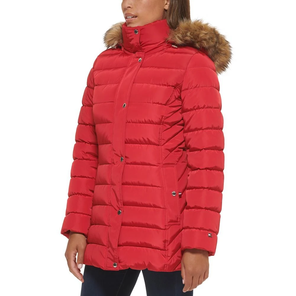 商品Tommy Hilfiger|Women's Faux-Fur-Trim Hooded Puffer Coat, Created for Macy's,价格¥1151,第4张图片详细描述