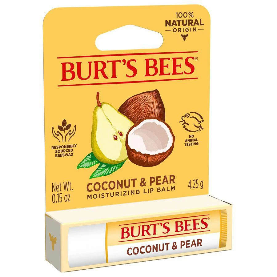 商品Burt's Bees|100% Natural Origin Moisturizing Lip Balm Coconut and Pear with Beeswax and Fruit Extracts,价格¥36,第3张图片详细描述