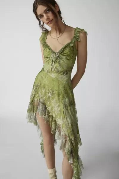商品Urban Outfitters|UO Hyacinth Lace Spliced Midi Dress,价格¥1127,第1张图片详细描述