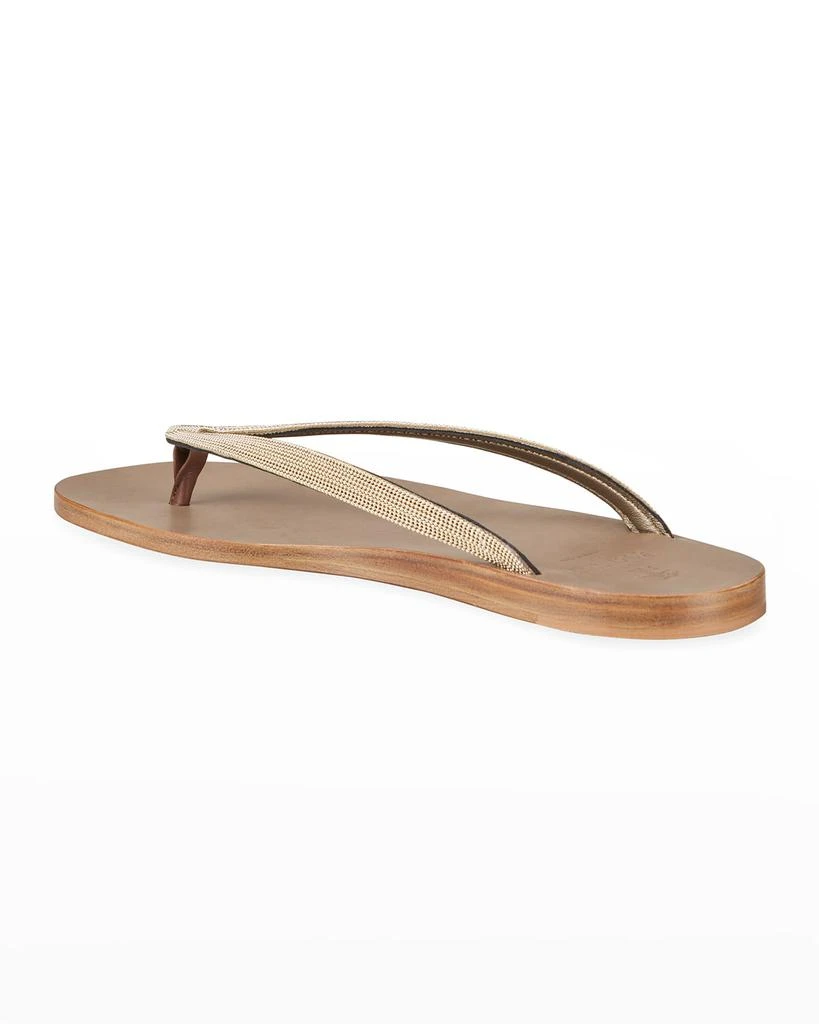 商品Brunello Cucinelli|Leather Monili Flat Thong Sandals,价格¥5695,第3张图片详细描述