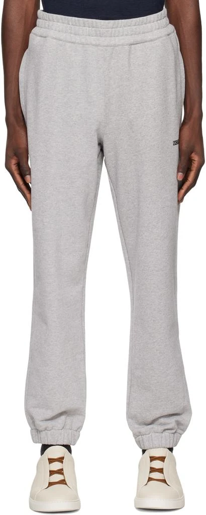 商品Zegna|Gray Bonded Sweatpants,价格¥1643,第1张图片