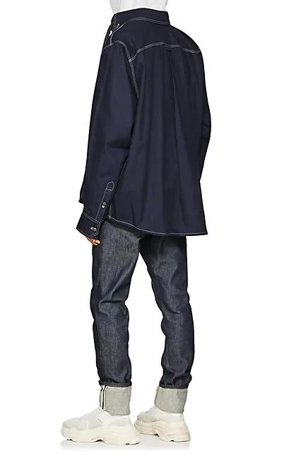 商品Vetements|Topstitched Cotton-Blend Oversized Workshirt,价格¥6486,第4张图片详细描述