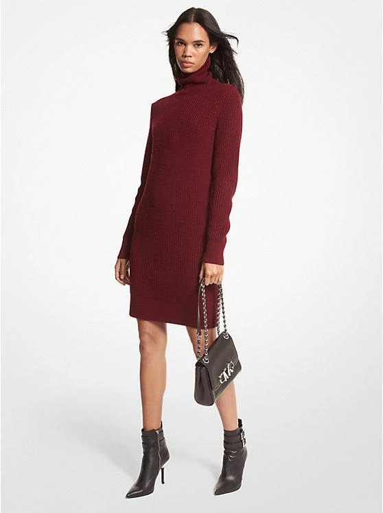 商品Michael Kors|Ribbed Wool and Cashmere Blend Turtleneck Sweater Dress,价格¥581,第1张图片