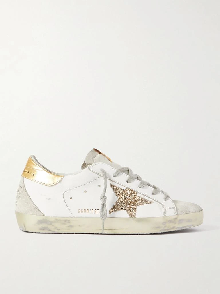 商品Golden Goose|Superstar 仿旧亮片金葱皮革运动鞋  - IT35,价格¥4165,第1张图片